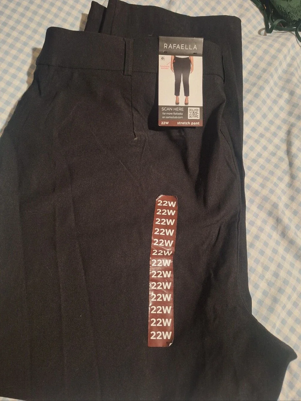 NWT Womens Black Stretch Dress Pants - Classic Straight Fit 22W